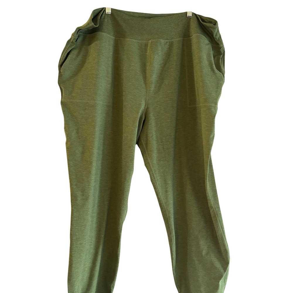 Kinesis Womens 3X Joggers Olive Green Heathered Active Stretch Lounge Pants
